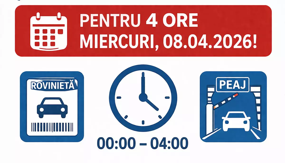 Rovinieta și peajul nu vor putea fi emise timp de patru ore pe 8 aprilie. CNAIR oprește temporar sistemul pentru lucrări de mentenanță