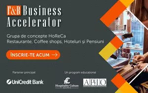Bonul mediu la restaurant a scăzut cu 13% anul trecut. F&B Business Accelerator ajută companiile din HoReCa să își crească profitabilitatea