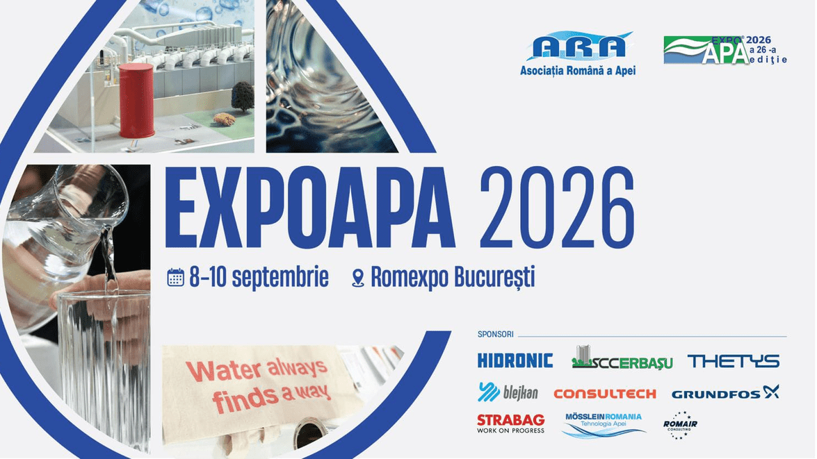 ExpoApa 2026 aduce la București 86 de expozanți din mai multe țări. Seceta și pierderile din rețele domină agenda ediției